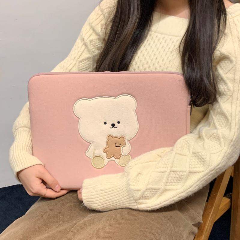 Bamtoree Bear - iPad/Laptop Pouch - Pink - Bamtoree Bear - Pouch - Harumio