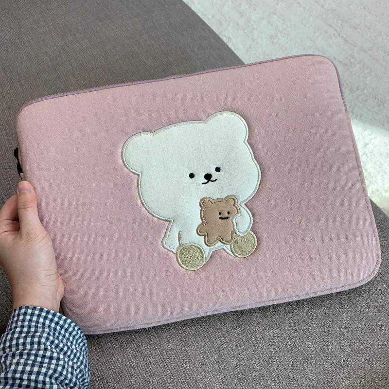 Bamtoree Bear - iPad/Laptop Pouch - Pink - Bamtoree Bear - Pouch - Harumio