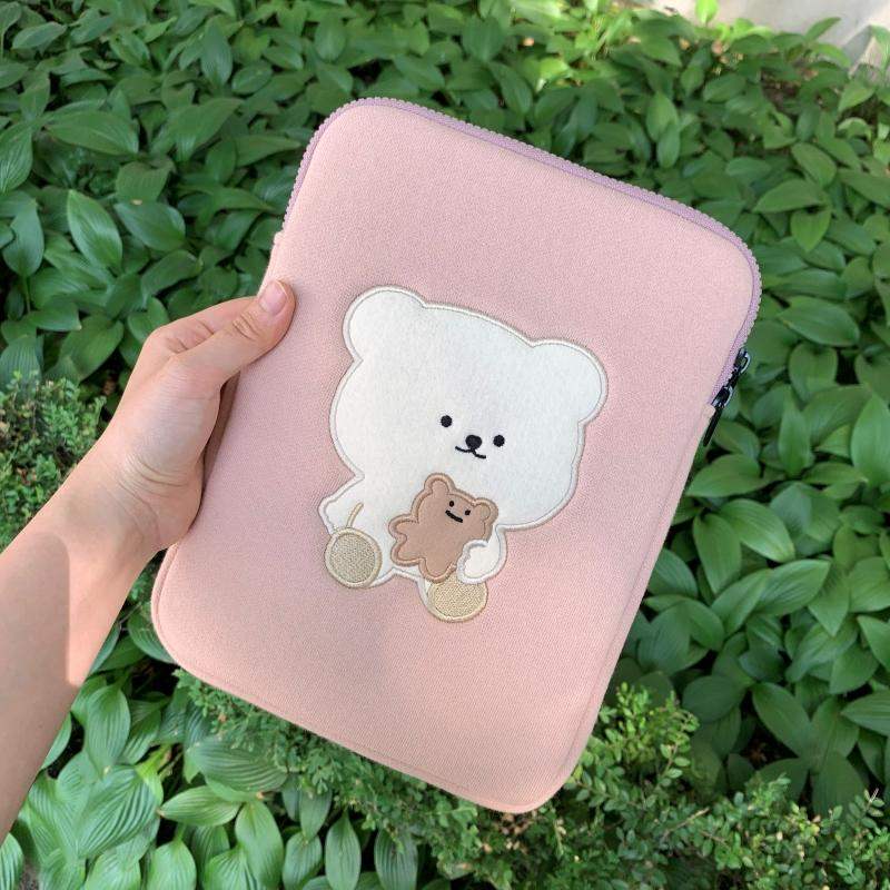 Bamtoree Bear - iPad/Laptop Pouch - Pink - Bamtoree Bear - Pouch - Harumio