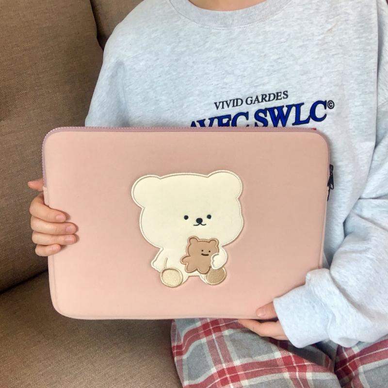 Bamtoree Bear - iPad/Laptop Pouch - Pink - Bamtoree Bear - Pouch - Harumio