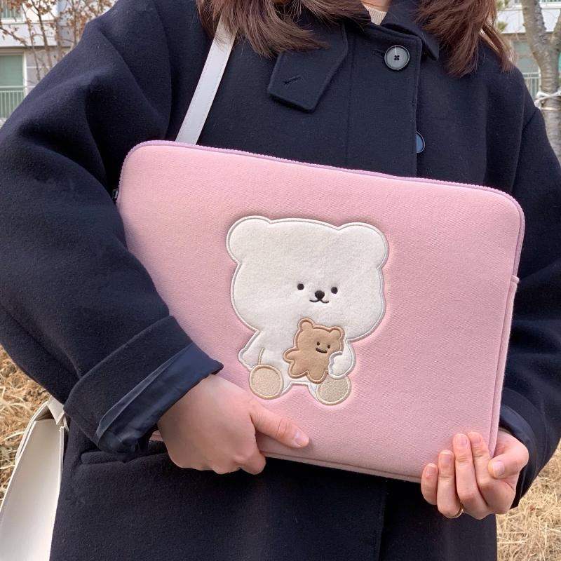 Bamtoree Bear - iPad/Laptop Pouch - Pink - Bamtoree Bear - Pouch - Harumio