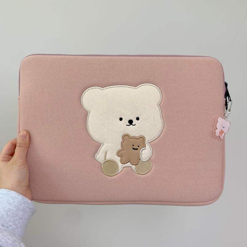 Bamtoree Bear - iPad/Laptop Pouch - Pink - Bamtoree Bear - Pouch - Harumio