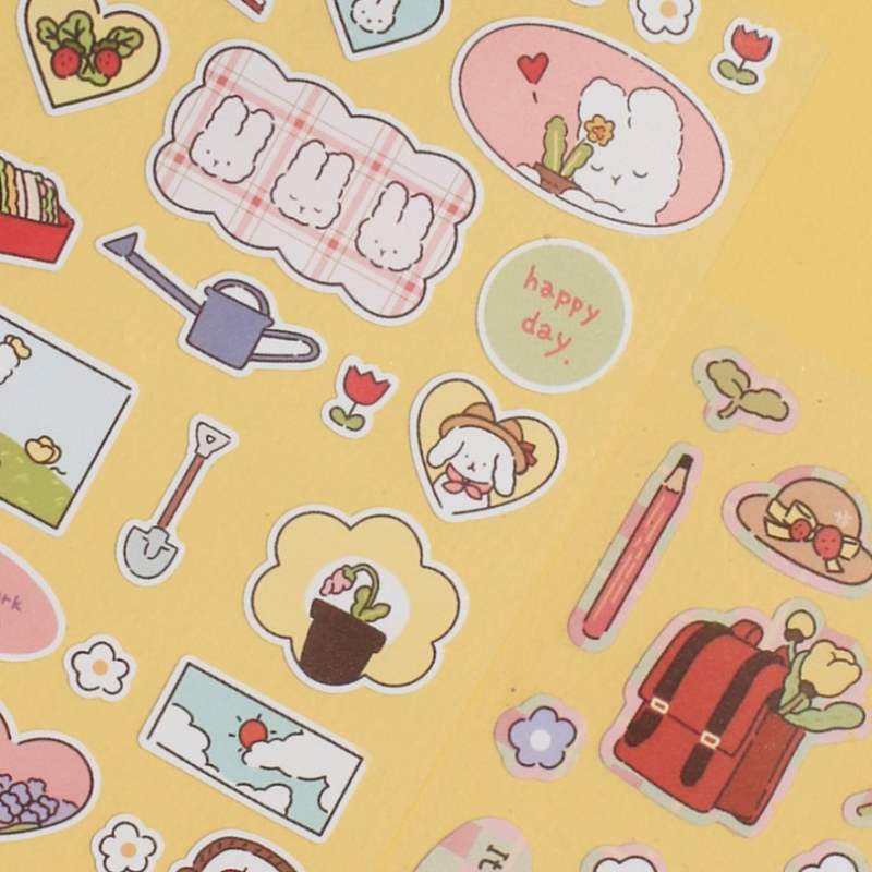 Be On D - After The Rain Rabbit & Dog Sticker - Be On D - Stationery - Harumio