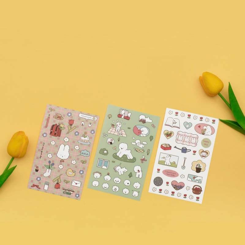 Be On D - After The Rain Rabbit & Dog Sticker - Be On D - Stationery - Harumio