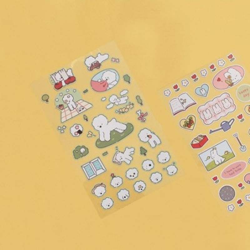 Be On D - After The Rain Rabbit & Dog Sticker - Be On D - Stationery - Harumio