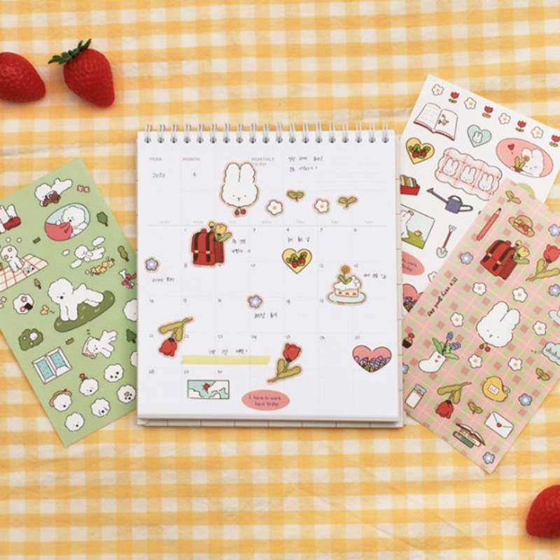 Be On D - After The Rain Rabbit & Dog Sticker - Be On D - Stationery - Harumio