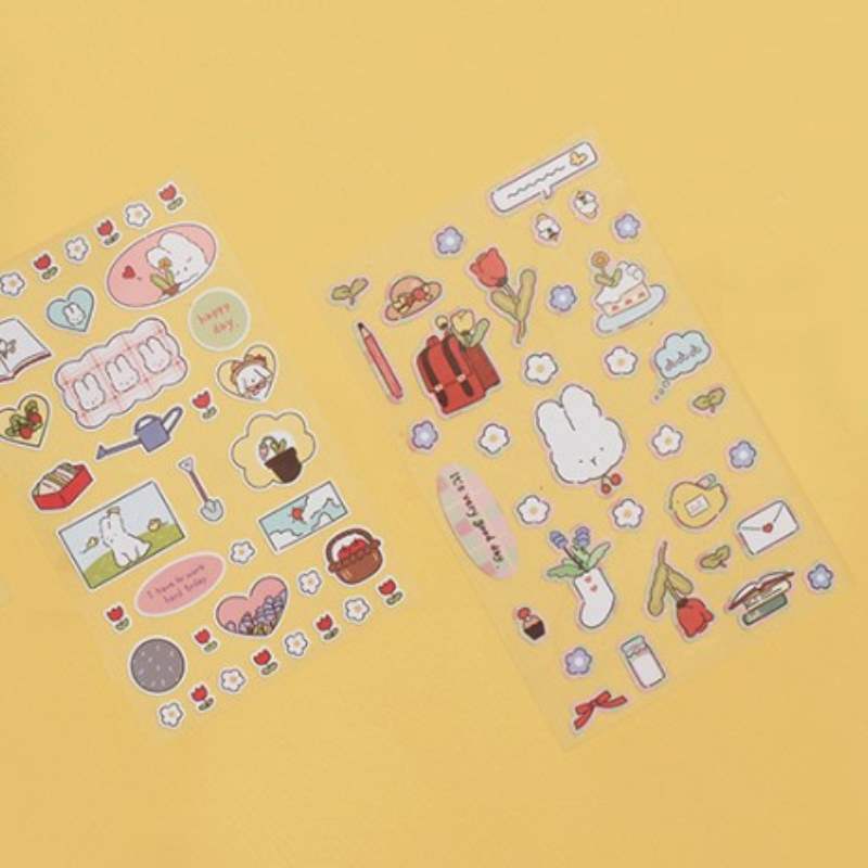 Be On D - After The Rain Rabbit & Dog Sticker - Be On D - Stationery - Harumio