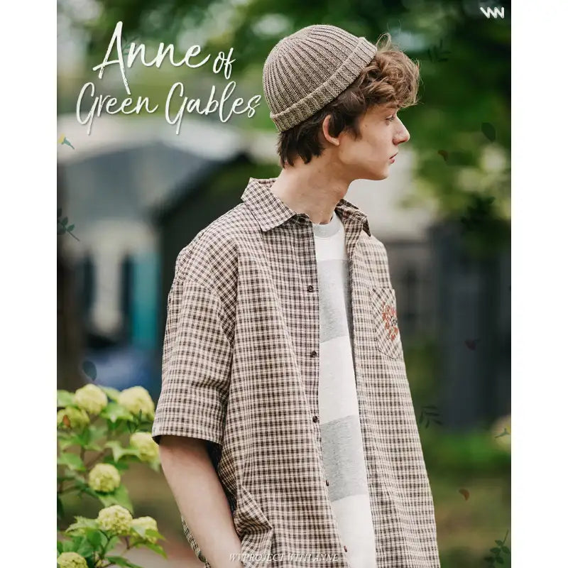 WVProject x Anne of Green Gables - Checkered Short Sleeve Shirt - WVProject - Shirts - Harumio