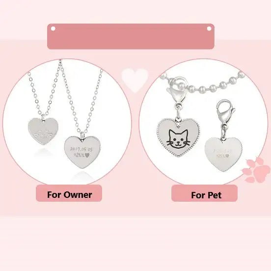 OST - My Little Friends - Meow Cat Couple Necklace Set - My Little Friends - Jewelry - Harumio