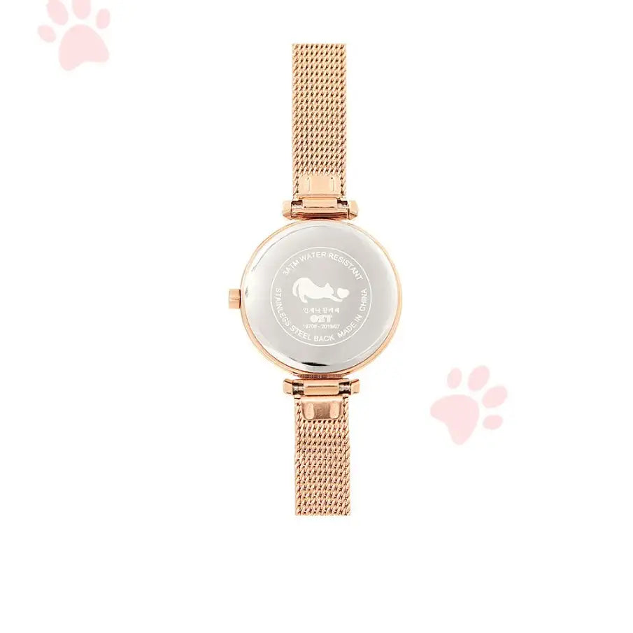 OST - My Little Friends - Cat Rose Gold Mesh Metal Watch - My Little Friends - Jewelry - Harumio