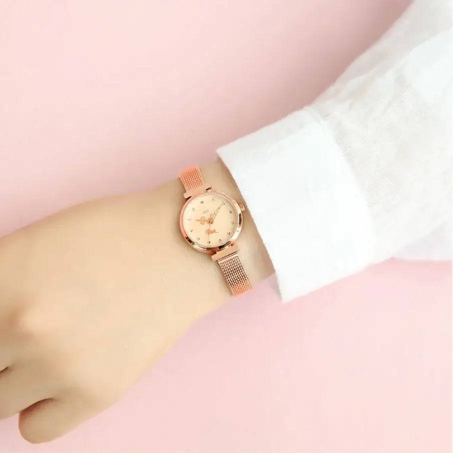 OST - My Little Friends - Cat Rose Gold Mesh Metal Watch - My Little Friends - Jewelry - Harumio