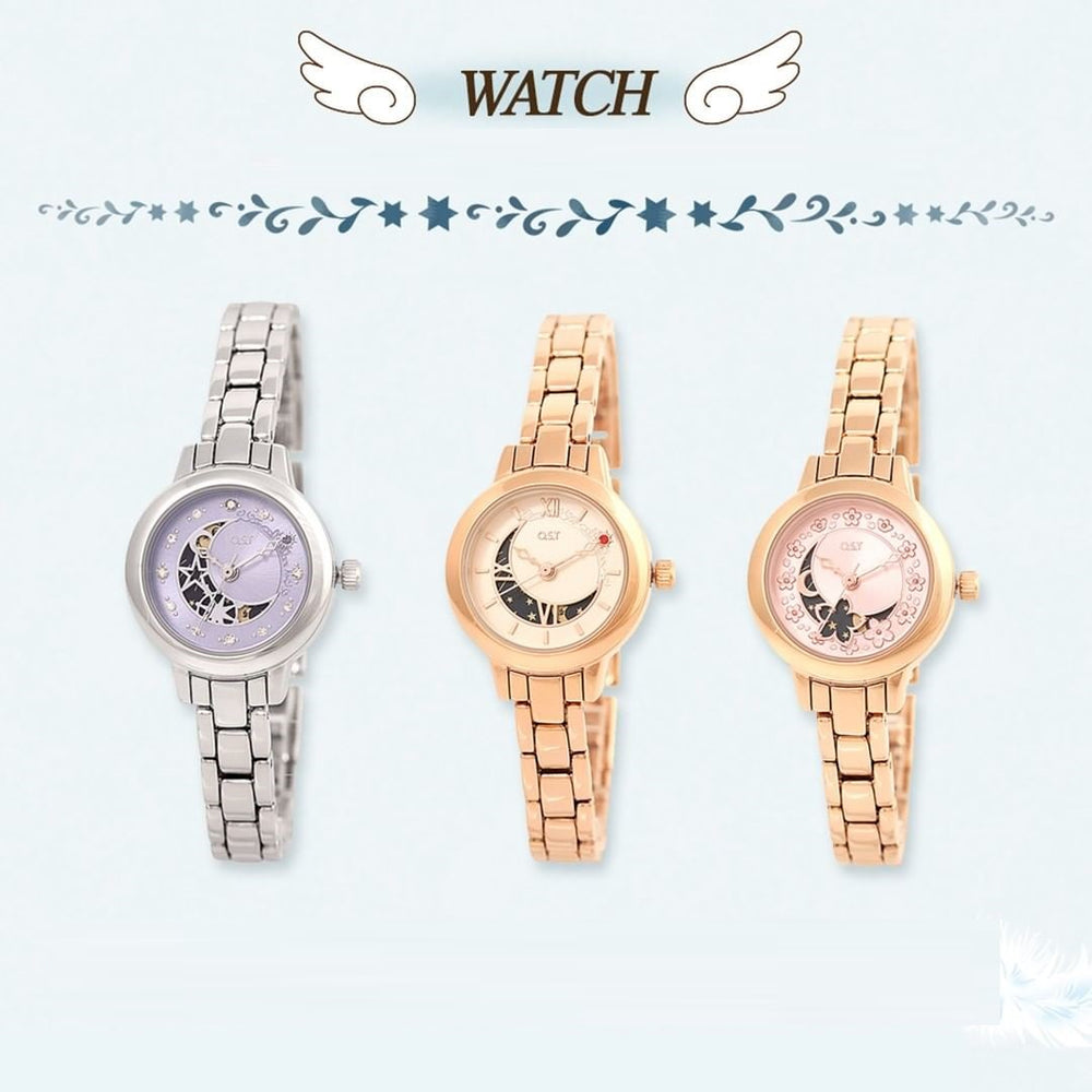 OST x Cardcaptor Sakura - Cherry and Guardian Moon Phase Metal Watch