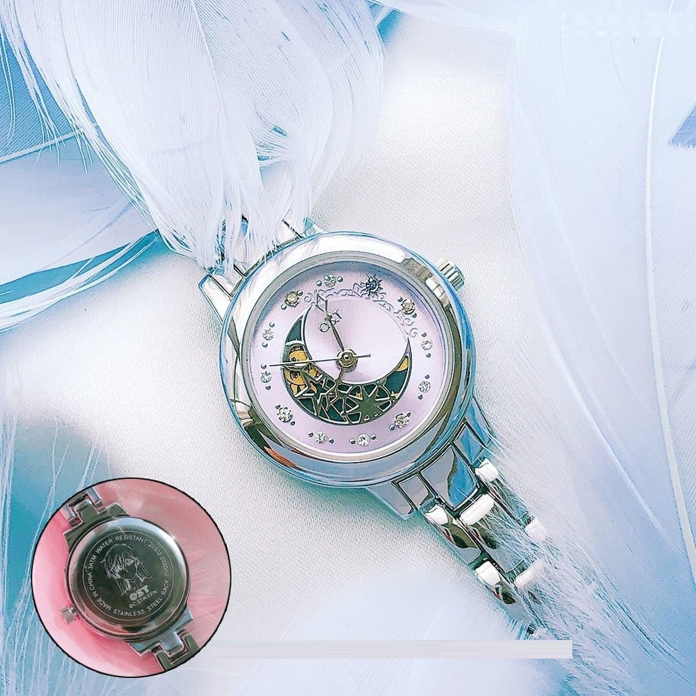 OST x Cardcaptor Sakura - Cherry and Guardian Moon Phase Metal Watch
