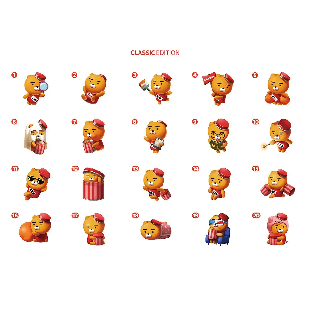 Kakao Friends - Ryan Sunday Cheezzz Ball (Tin Set) - Kakao Friends - Food - Harumio