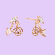 Clue X Esther Bunny - YoungLong Cherry Aurora Heart Silver Earrings - CLUE - Accessories - Harumio