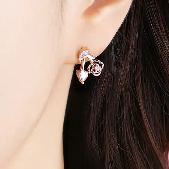 Clue X Esther Bunny - YoungLong Cherry Aurora Heart Silver Earrings - CLUE - Accessories - Harumio