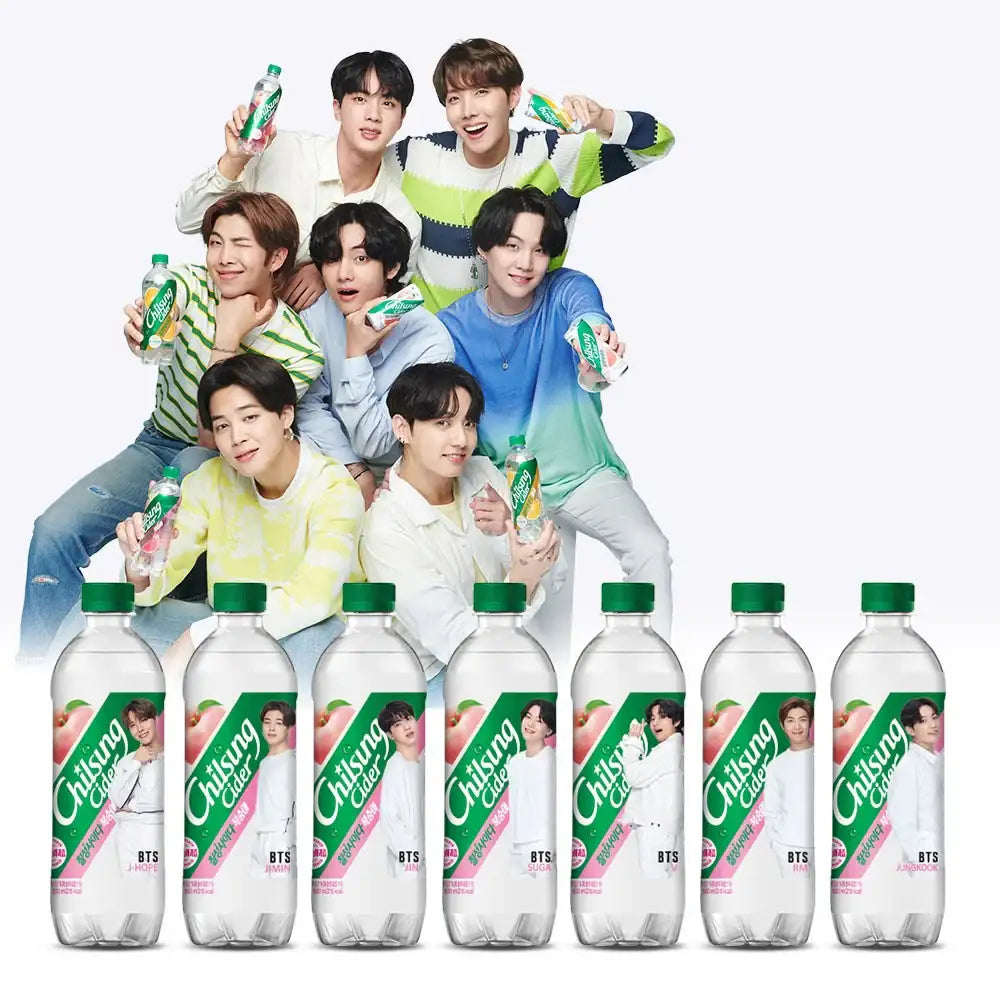 BTS x Chilsung Soda - Flavored Bottle Drink - BTS x Chilsung Cider - Food - Harumio