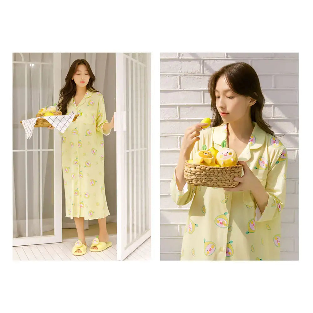Kakao Friends - Lemon Terrace Apeach Dress Pajamas - Kakao Friends - Clothing - Harumio