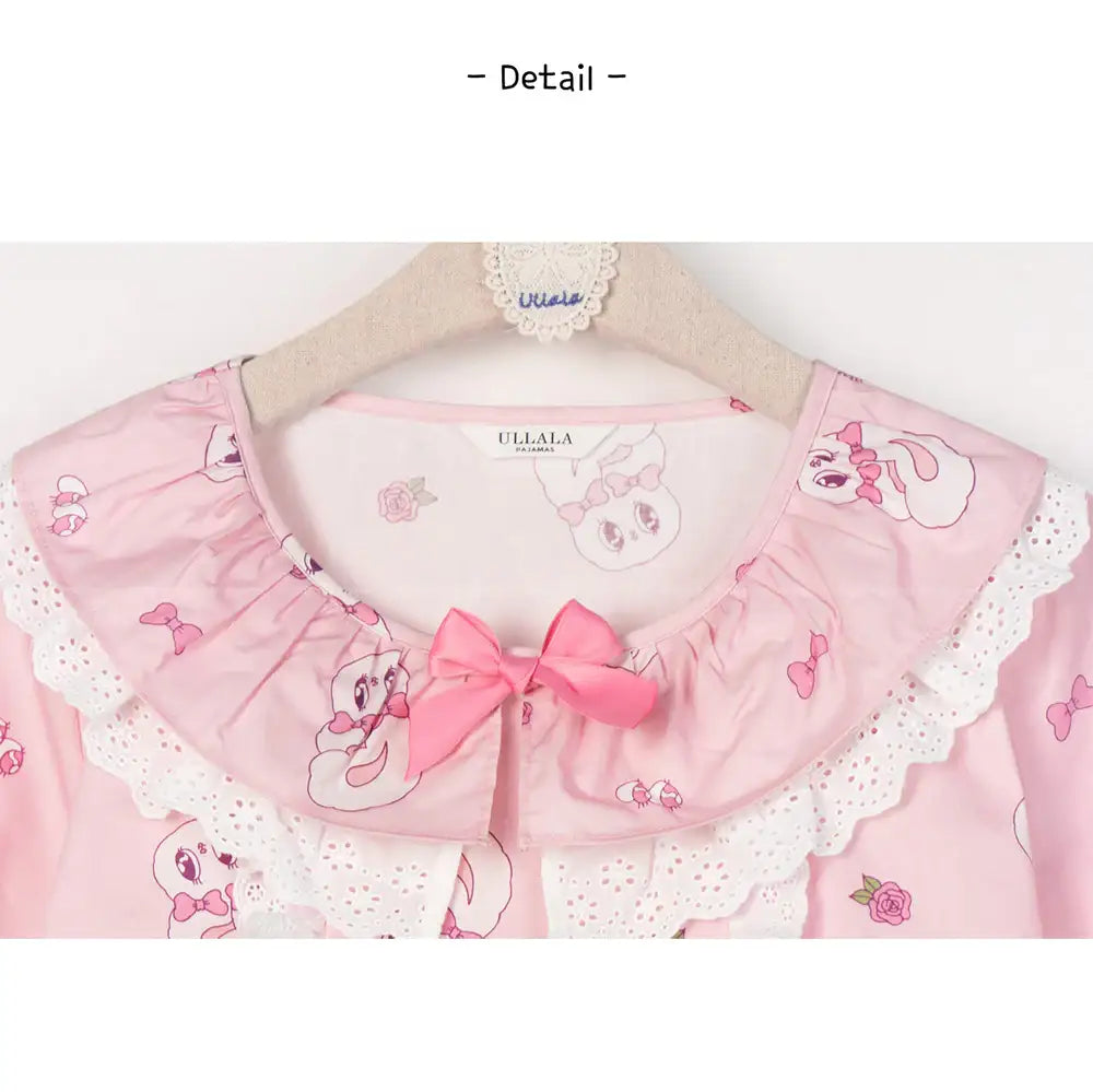 Esther Bunny x Ullala - Heart Bunny Short Sleeve Dress Pajamas - Esther Bunny x Ullala - Clothing - Harumio