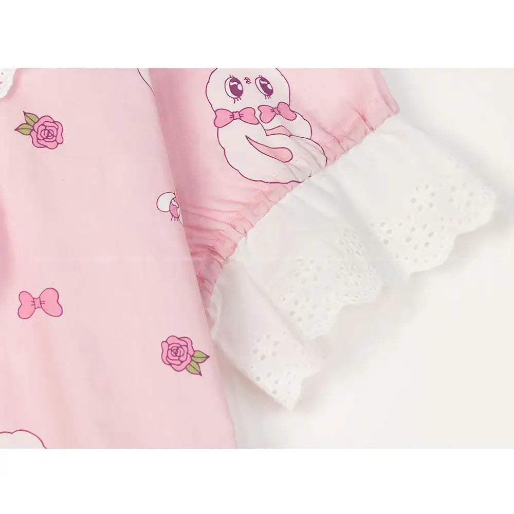Esther Bunny x Ullala - Heart Bunny Short Sleeve Dress Pajamas - Esther Bunny x Ullala - Clothing - Harumio
