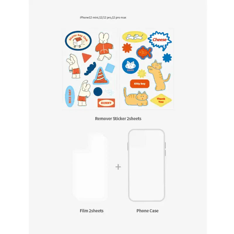 Romane x 10x10 - Removable Sticker & Clear Case Set iPhone 12 series - Romane - iPhone case - Harumio