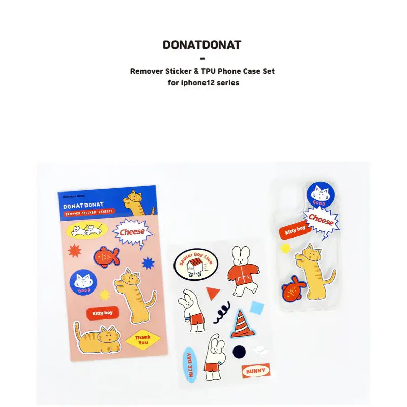 Romane x 10x10 - Removable Sticker & Clear Case Set iPhone 12 series - Romane - iPhone case - Harumio