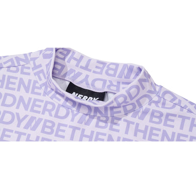 NERDY x TAEYEON - Women's Logo Pattern Mock-neck T-shirt
