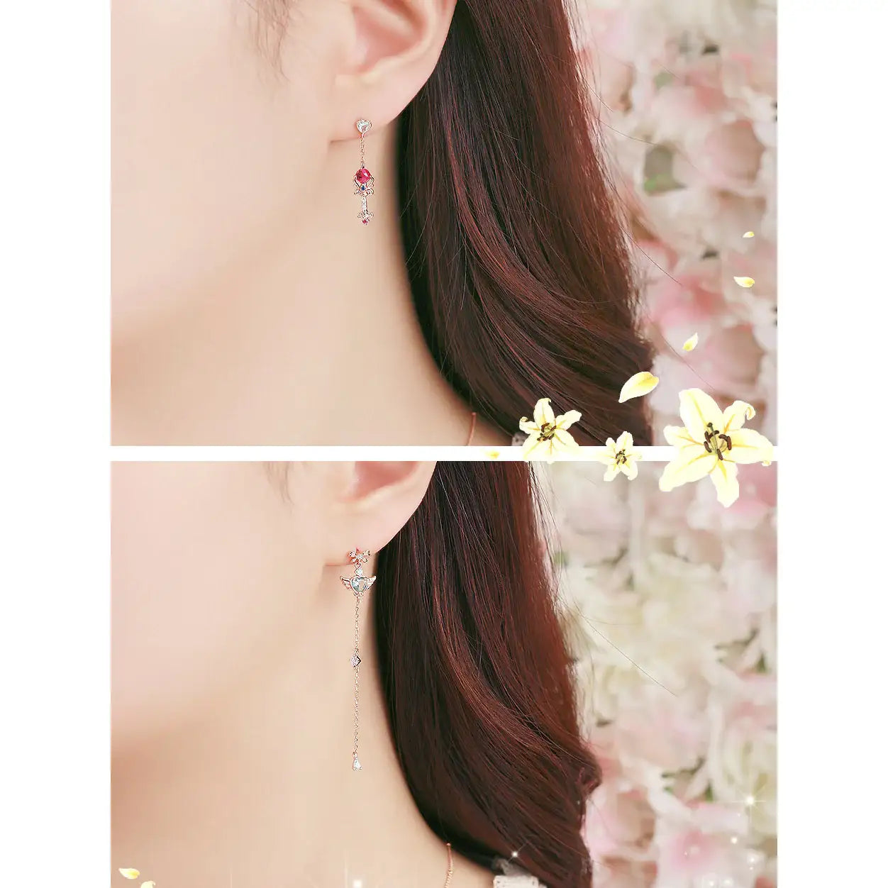 Wedding Peach x CLUE - Angel Lily Witchcraft Silver Earring - Star of Love - Wedding Peach x CLUE - Jewelry - Harumio
