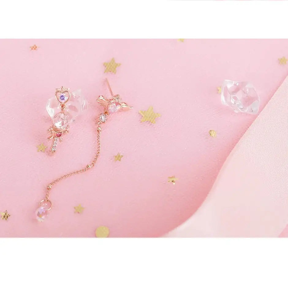 Wedding Peach x CLUE - Angel Peach Crystal Silver Earring - Love of Light - Wedding Peach x CLUE - Jewelry - Harumio
