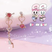 Clue X Esther Bunny - Bunny Love You Unlocked Drop Silver Earrings - CLUE - Accessories - Harumio