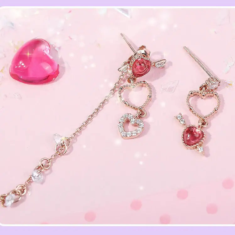 Clue X Esther Bunny - Bunny Love You Unlocked Drop Silver Earrings - CLUE - Accessories - Harumio