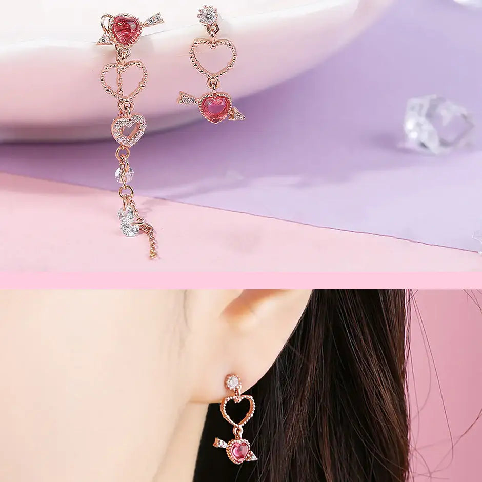 Clue X Esther Bunny - Bunny Love You Unlocked Drop Silver Earrings - CLUE - Accessories - Harumio