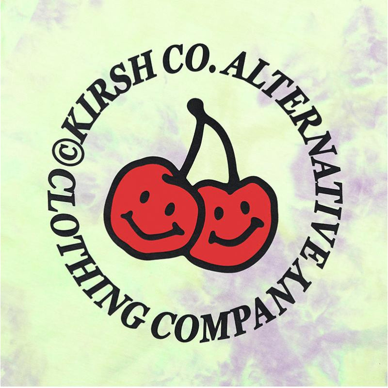 Kirsh - Doodle Cherry Tie-dye Circle Logo T-shirt (Light Green)