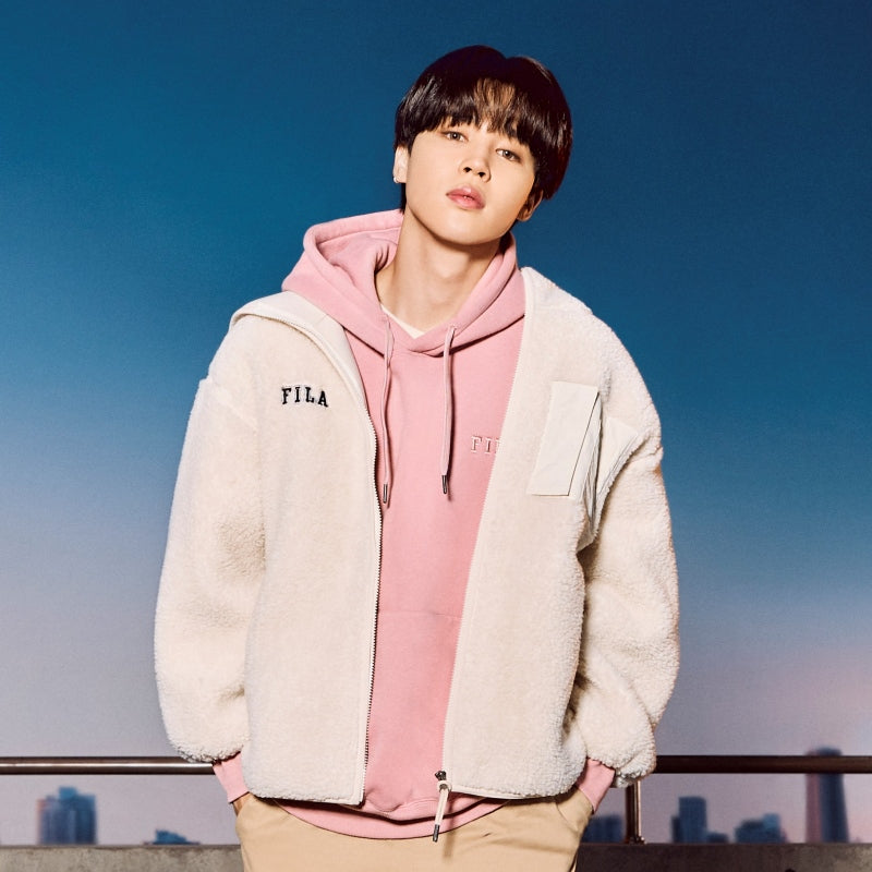 FILA x BTS - Create Your Winter - Popcorn Boa Hooded Jacket