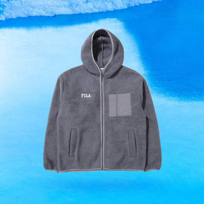 FILA x BTS - Create Your Winter - Popcorn Boa Hooded Jacket