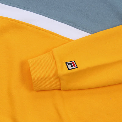 FILA - Heritage 18FW Color Block Logo Sweater - Blue - Sweater - Harumio