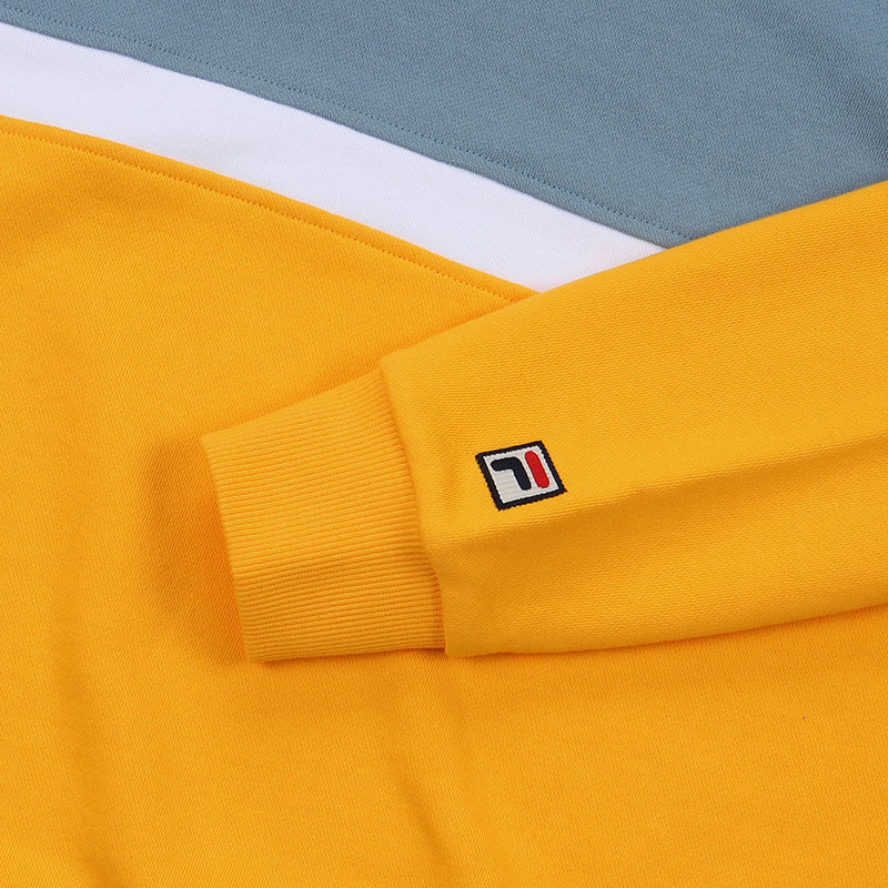 FILA - Heritage 18FW Color Block Logo Sweater - Blue - Sweater - Harumio