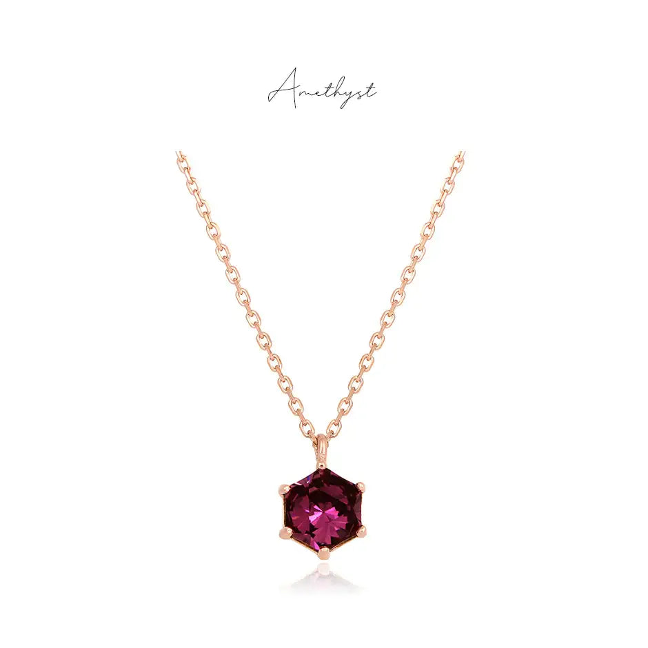 CLUE - Swarovski Stone Birthstone Silver Necklace - CLUE - Jewelry - Harumio