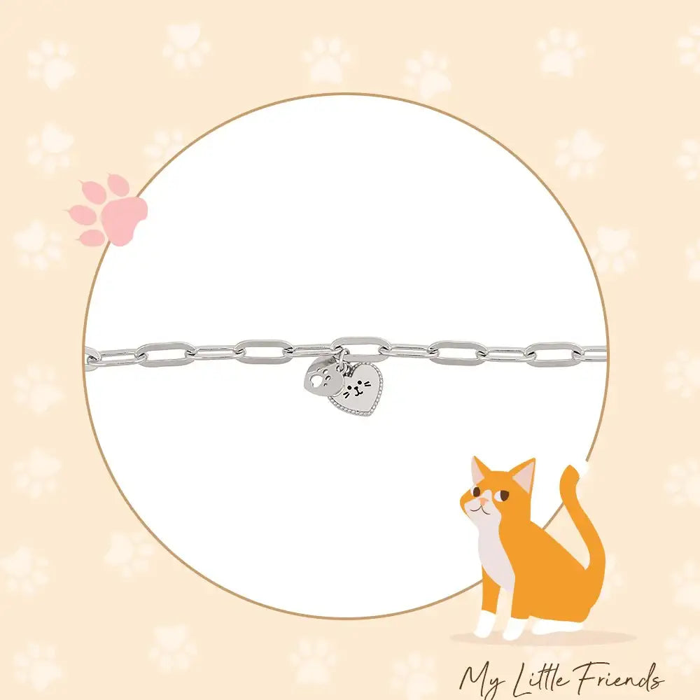 OST - My Little Friends - Cat Heart Silver Bracelet - My Little Friends - Jewelry - Harumio