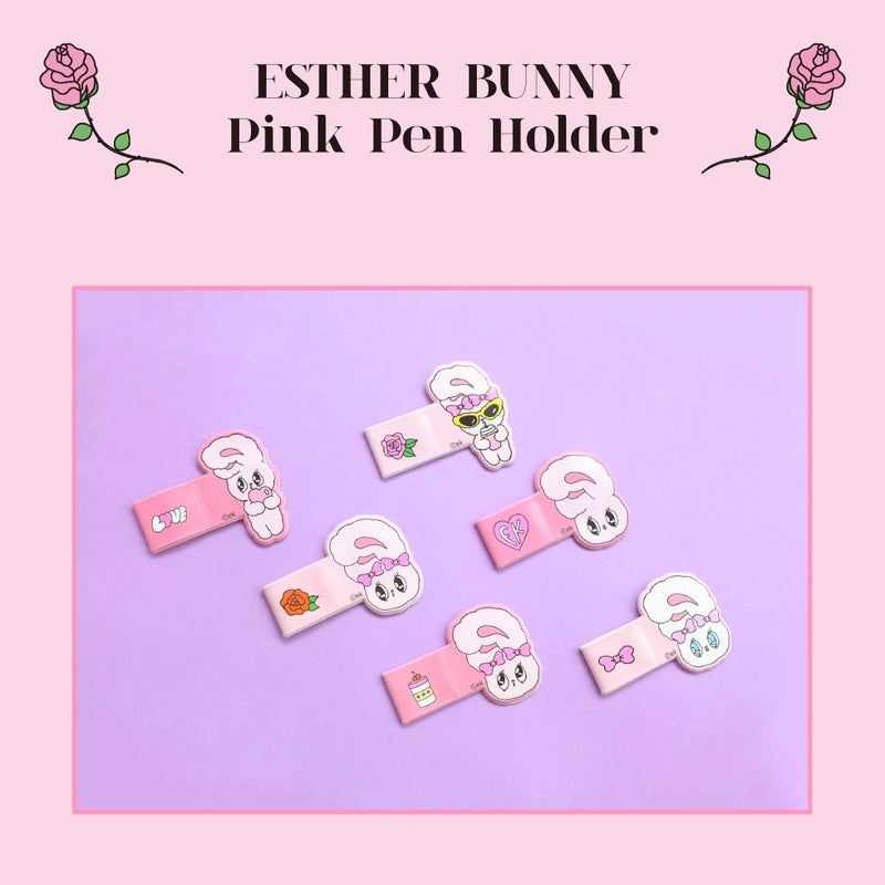 Esther Bunny - Pink Pen Holder Set