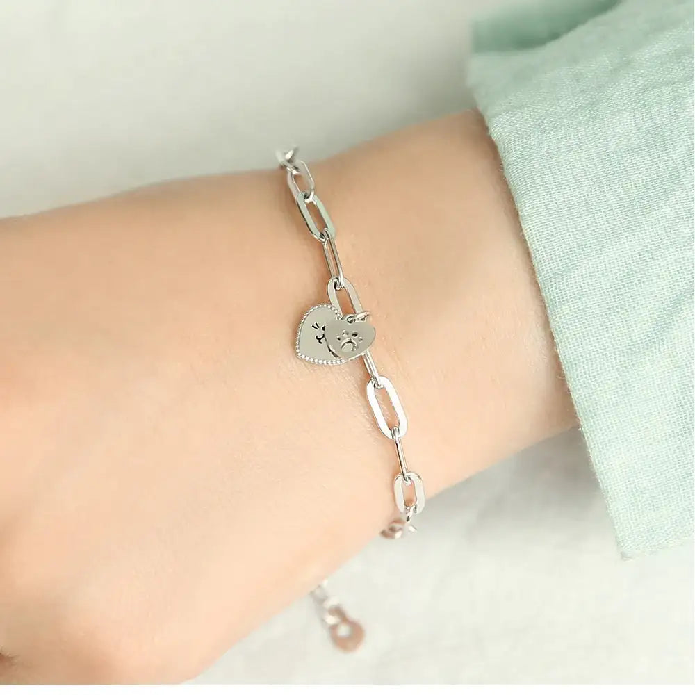 OST - My Little Friends - Cat Heart Silver Bracelet - My Little Friends - Jewelry - Harumio