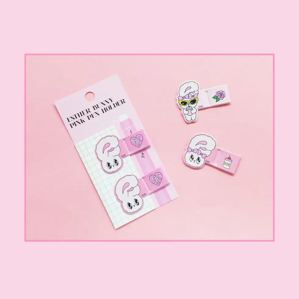 Esther Bunny - Pink Pen Holder Set - Esther Bunny - Accessories - Harumio