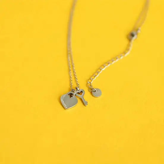 OST - My Little Friends - Heart Lock Couple Necklace Set - My Little Friends - Jewelry - Harumio
