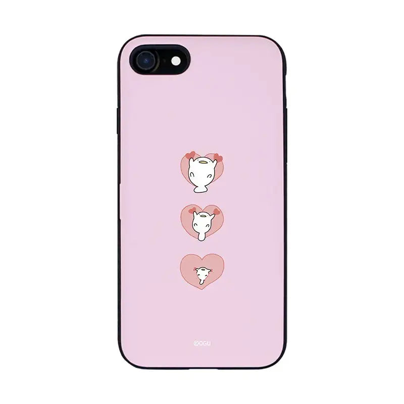 OGU - Cartoon Slim Card Phone Case - Heart Pink - OGU - Accessories - Harumio