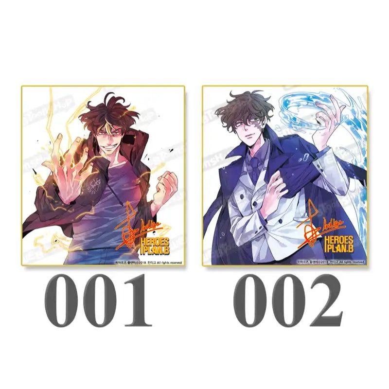 Heroes Plan B - Autographed Colored Paper - Webtoon Shop - Illustration Paper - Harumio