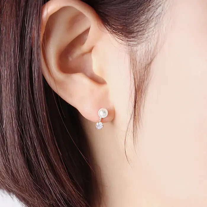 OST - Point Pearl Rose Gold Ring Package Earrings Set - OST - Jewelry - Harumio