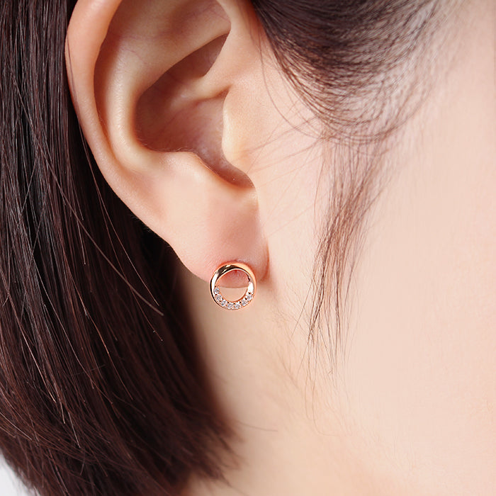 OST - Point Pearl Rose Gold Ring Package Earrings Set