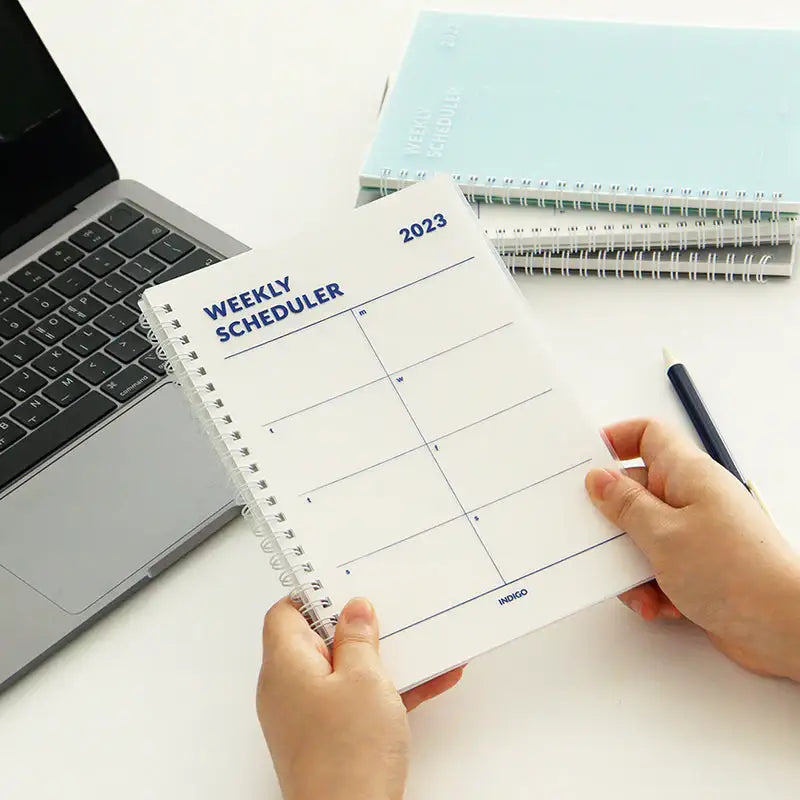 Indigo - 2023 A5 Weekly Scheduler Planner - Indigo - Planner - Harumio
