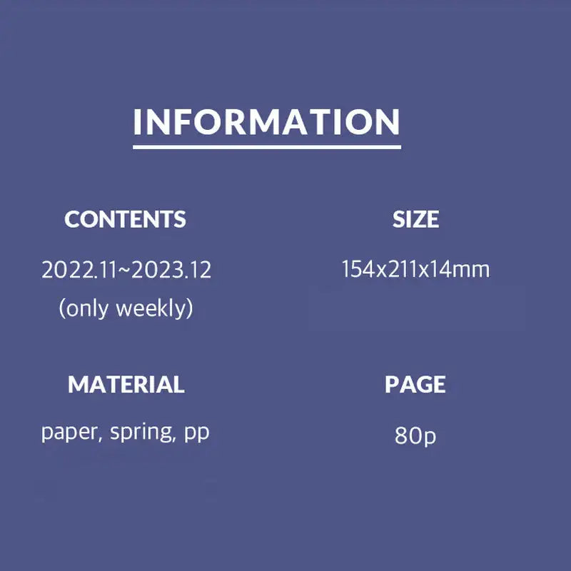 Indigo - 2023 A5 Weekly Scheduler Planner - Indigo - Planner - Harumio
