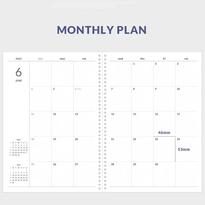 Indigo - 2023 A4 Monthly Scheduler Planner - Indigo - Planner - Harumio
